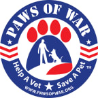 Logo for "PAWS OF WAR INC"