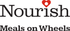 Logo for "NOURISH MEALS ON WHEELS"