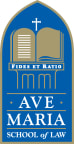 Logo for "AVE MARIA SCHOOL OF LAW"