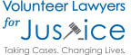 Logo for "VOLUNTEER LAWYERS FOR JUSTICE IN"