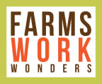 Logo for "FARMS WORK WONDERS"