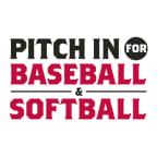 Logo for "PITCH IN FOR BASEBALL AND SOFTBALL"