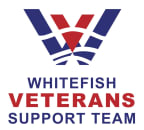 Logo for "WHITEFISH VETERANS SUPPORT TEAM"