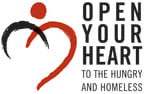 Logo for "OPEN YOUR HEART TO THE HUNGRY AND HOMELESS"