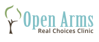Logo for "OPEN ARMS PCC AND REAL CHOICES"