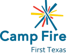 Logo for "CAMP FIRE FIRST TEXAS"
