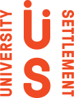 Logo for "UNIVERSITY SETTLEMENT SOCIETY OF NEW YORK"