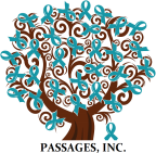 Logo for "PASSAGES INC"