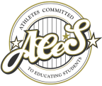 Logo for "ATHLETES COMMITTED TO EDUCATING STUDENTS"