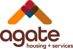 Logo for "AGATE HOUSING AND SERVICES"