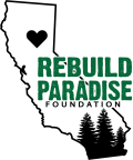 Logo for "REBUILD PARADISE FOUNDATION"