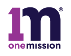 Logo for "ONE MISSION INC."