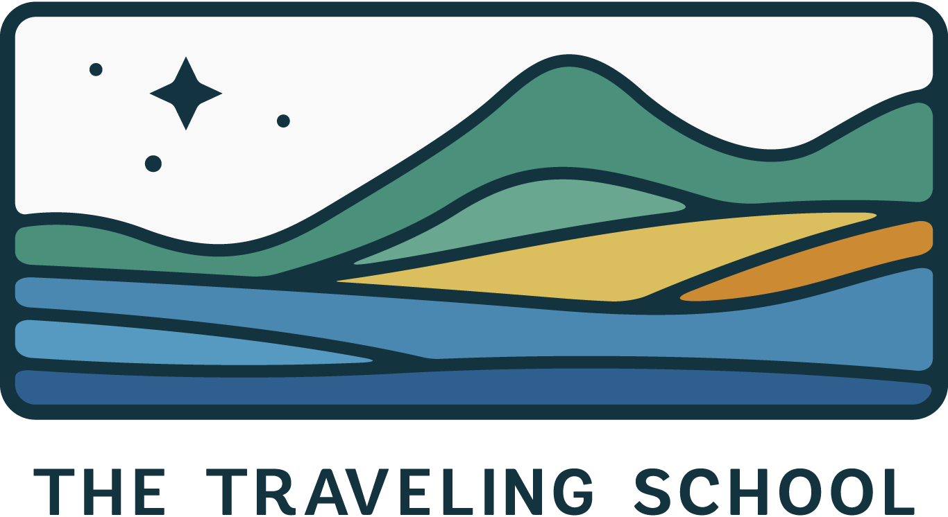 Logo for "THE TRAVELING SCHOOL"