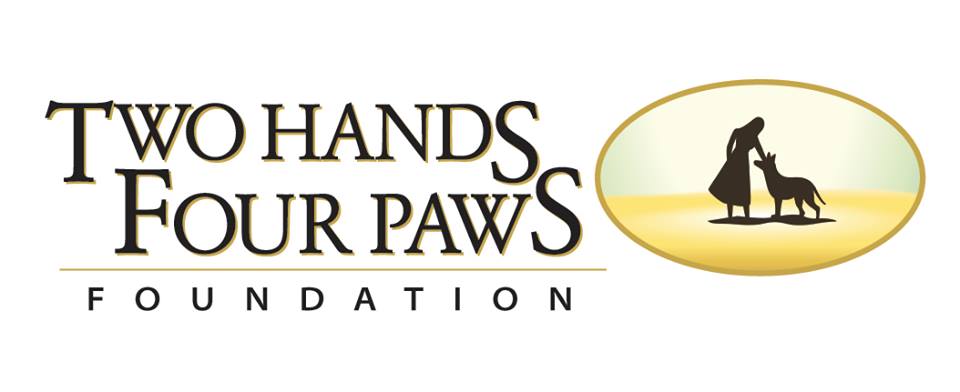 Logo for "TWO HANDS FOUR PAWS FOUNDATION"