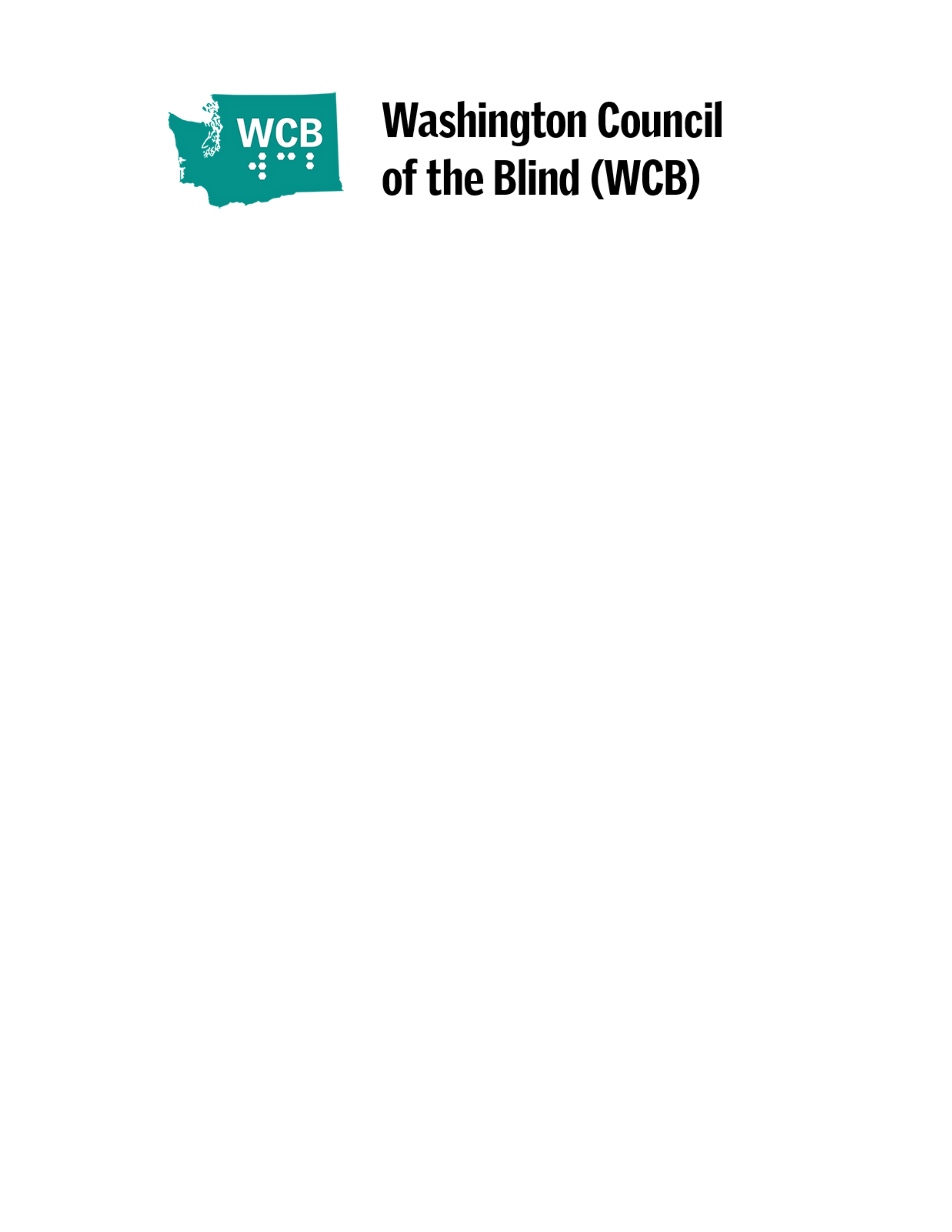 Logo for "WASHINGTON COUNCIL OF THE BLIND"