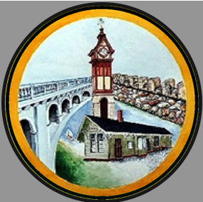 Logo for "ROCKY RIVER HISTORICAL SOCIETY"