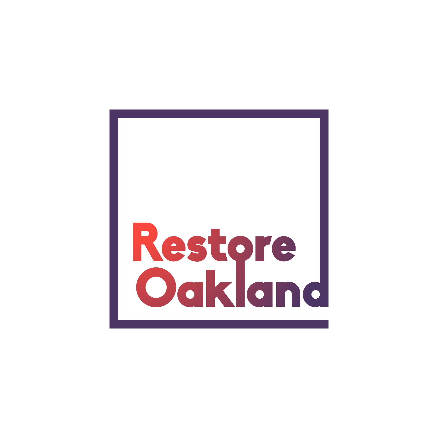 Logo for "RESTORE OAKLAND INC"