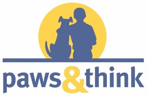 Logo for "PAWS & THINK INC"