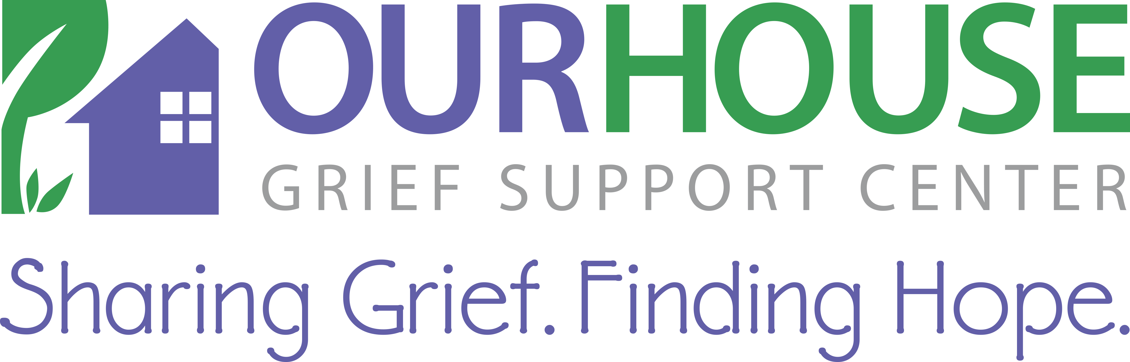 Logo for "OUR HOUSE GRIEF SUPPORT CENTER"