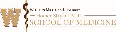 Logo for "WESTERN MICHIGAN UNIVERSITY HOMER STRYKER MD SCHOOL OF MEDICINE"