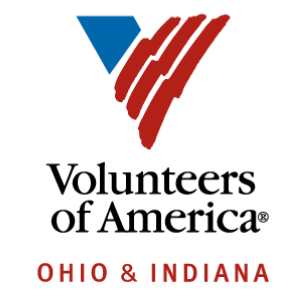 Logo for "VOLUNTEERS OF AMERICA OHIO & INDIANA"
