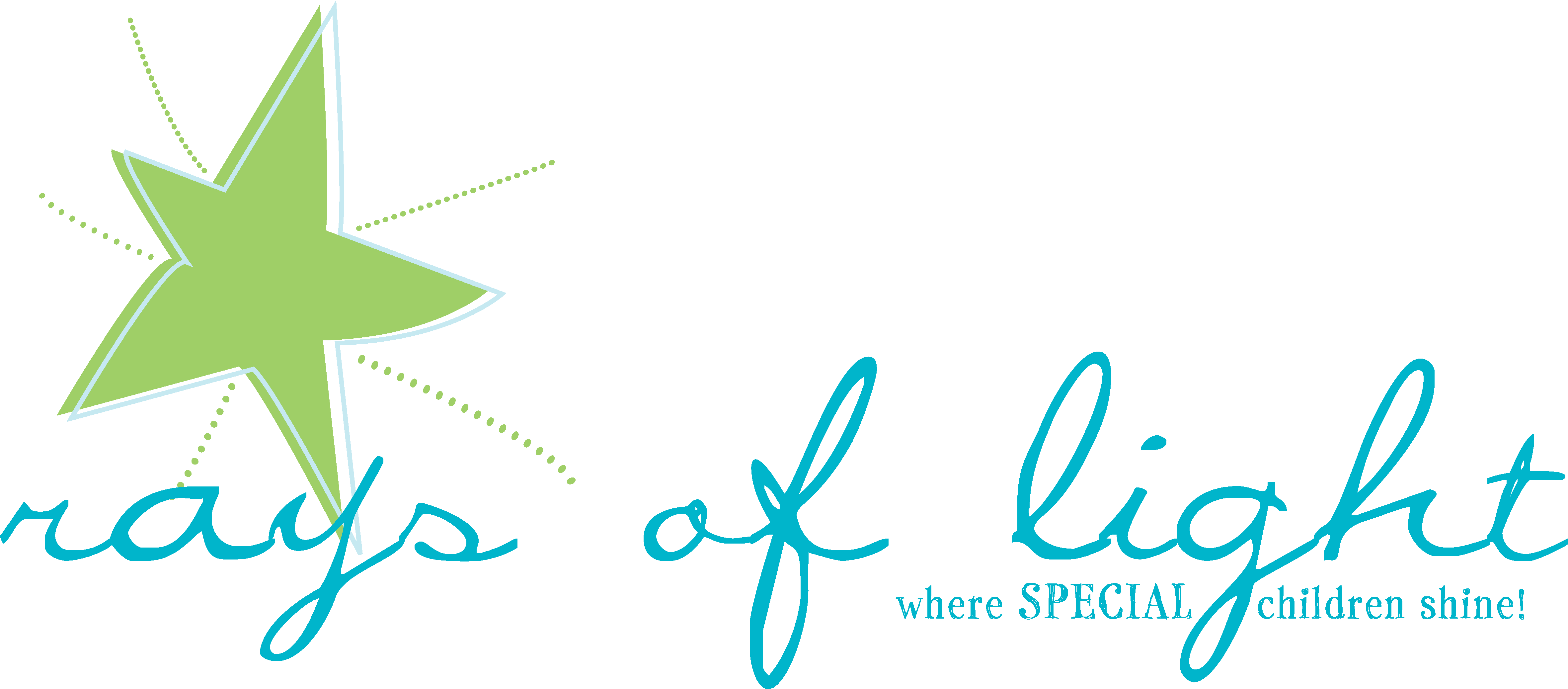 Logo for "RAYS OF LIGHT WHERE SPECIAL CHILDREN SHINE"