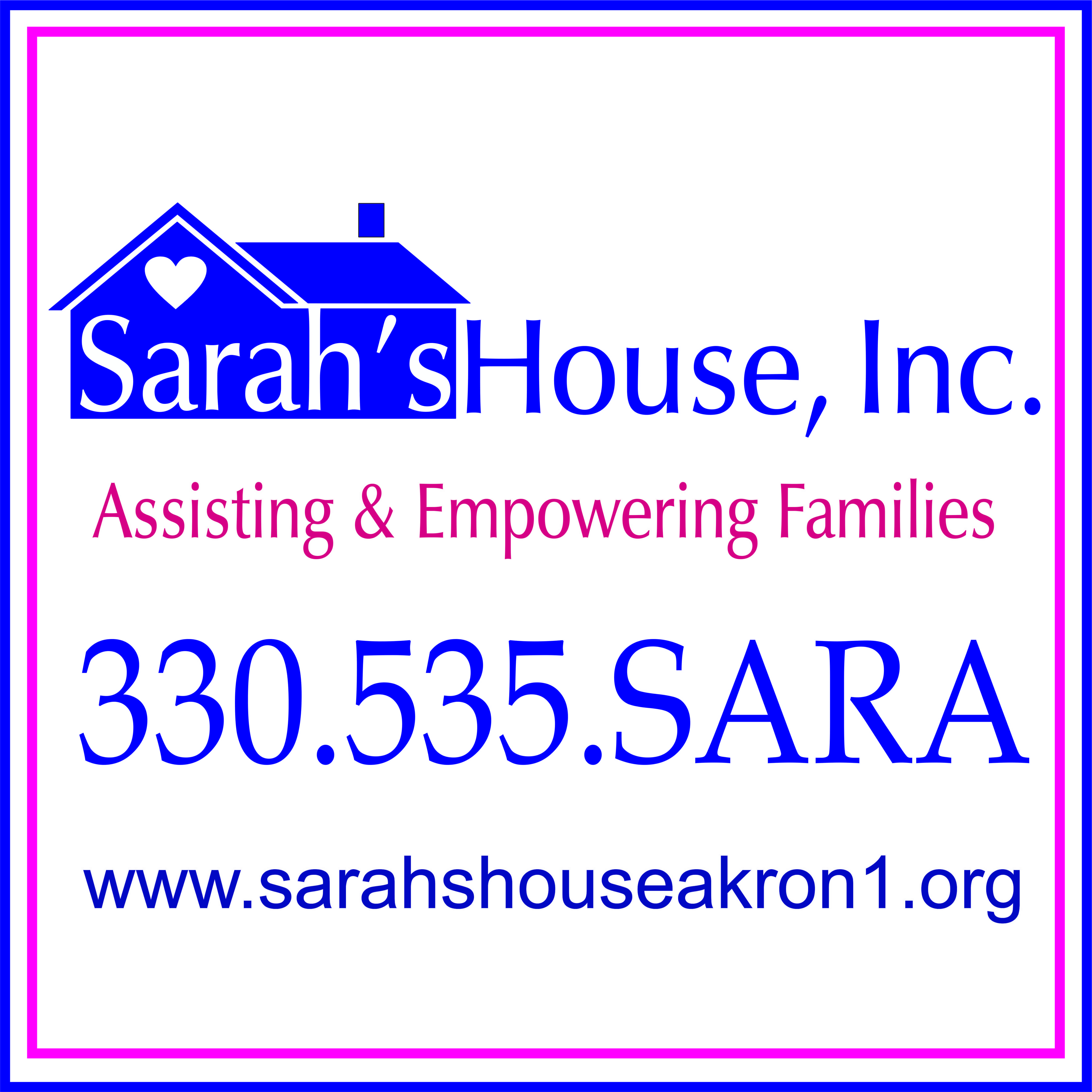 Logo for "SARAHS HOUSE INC"