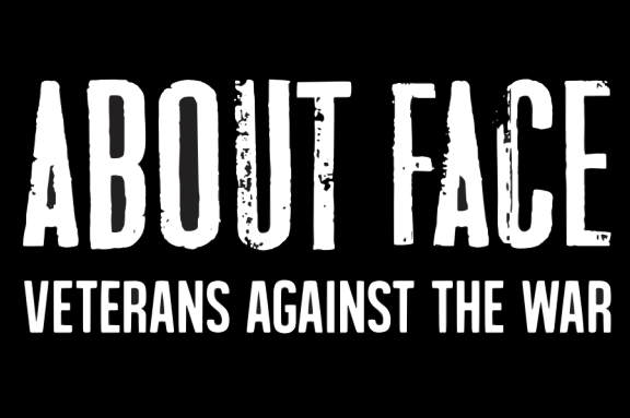 Logo for "ABOUT FACE VETERANS AGAINST THE WAR"