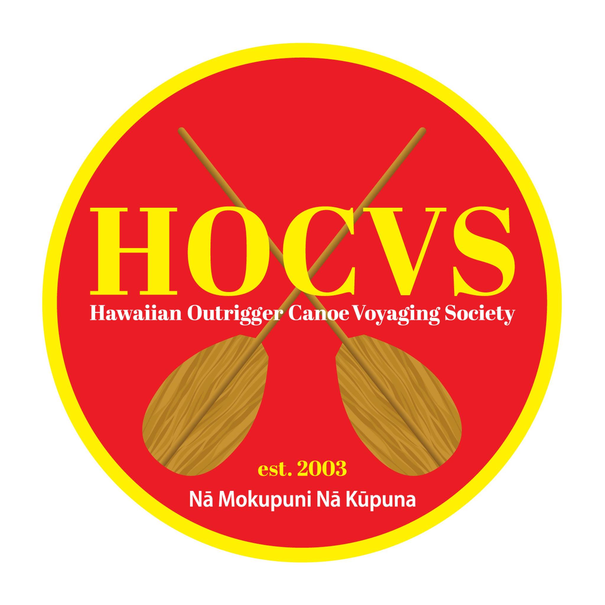 Logo for "HAWAIIAN OUTRIGGER CANOE VOYAGING SOCIETY"