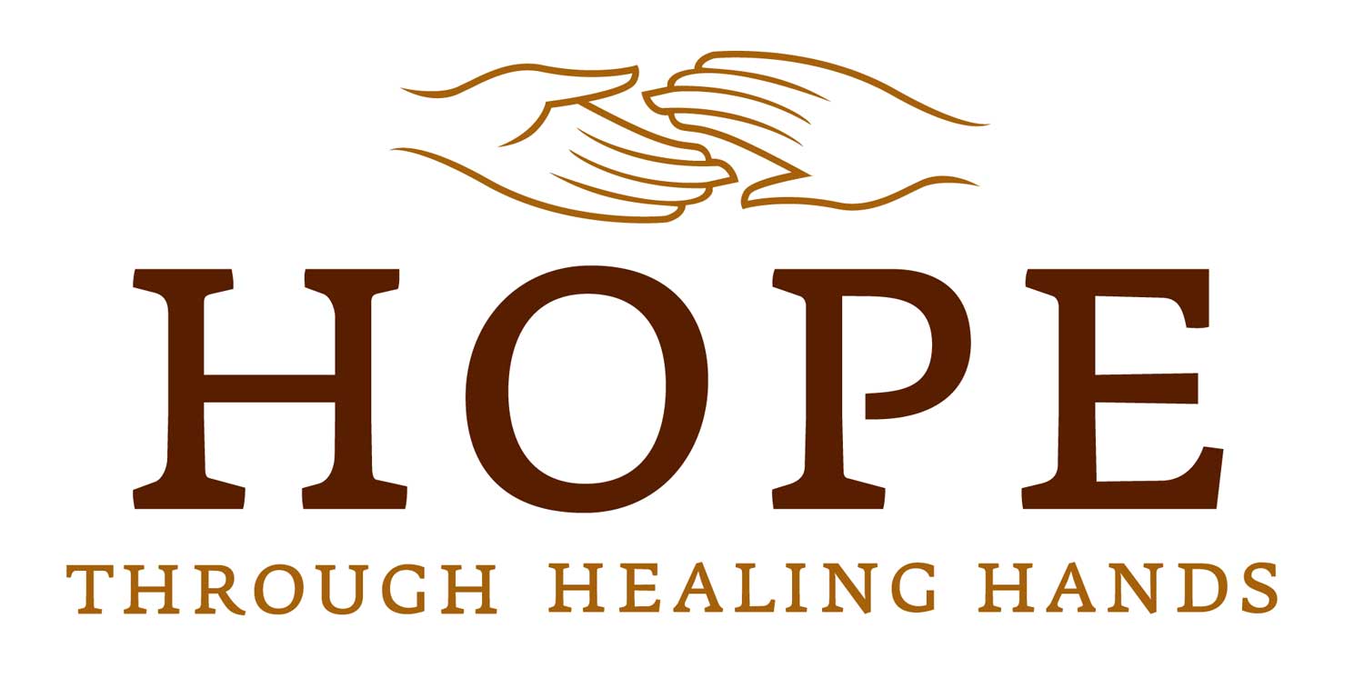 Logo for "HOPE THROUGH HEALING HANDS"