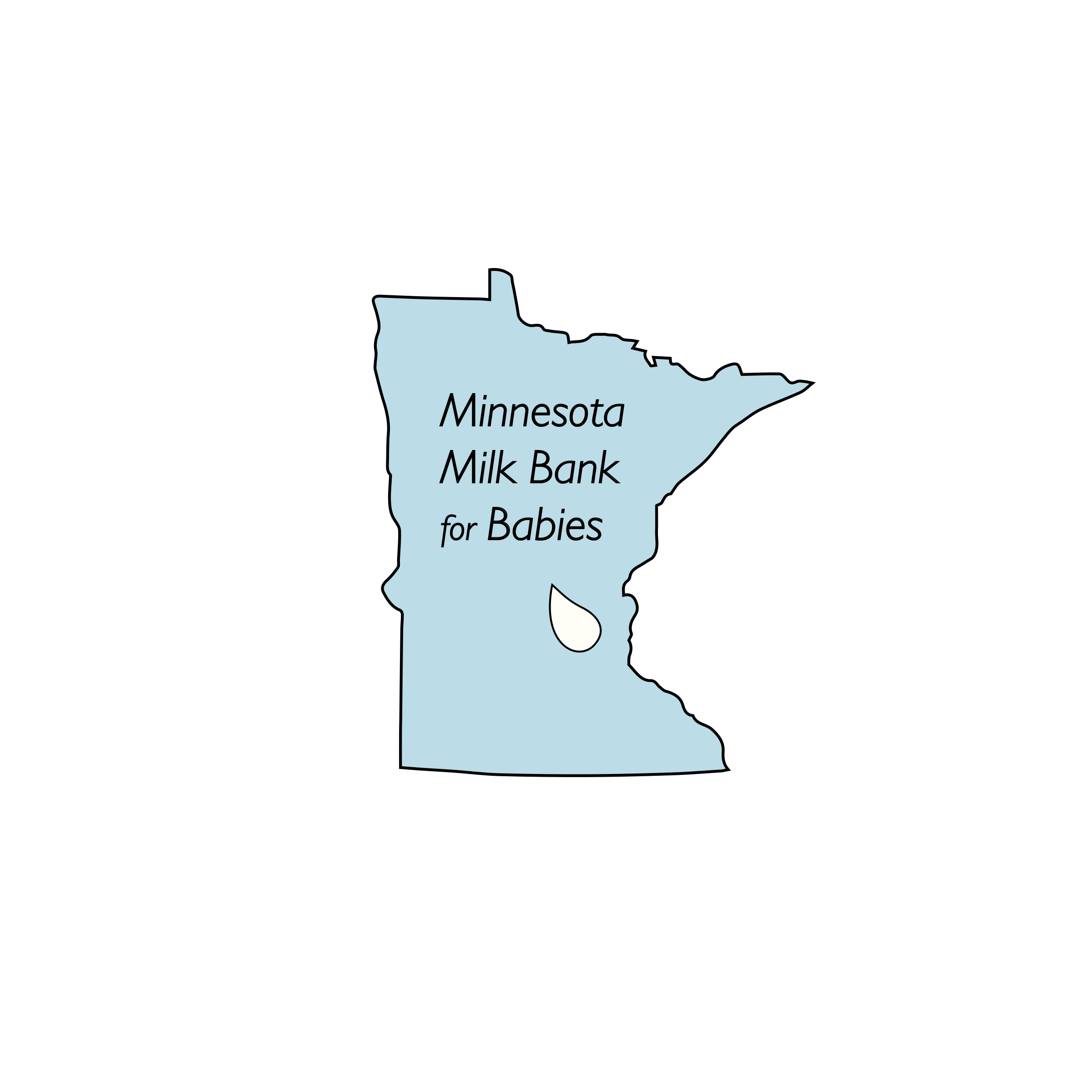 Logo for "MINNESOTA MILK BANK FOR BABIES"