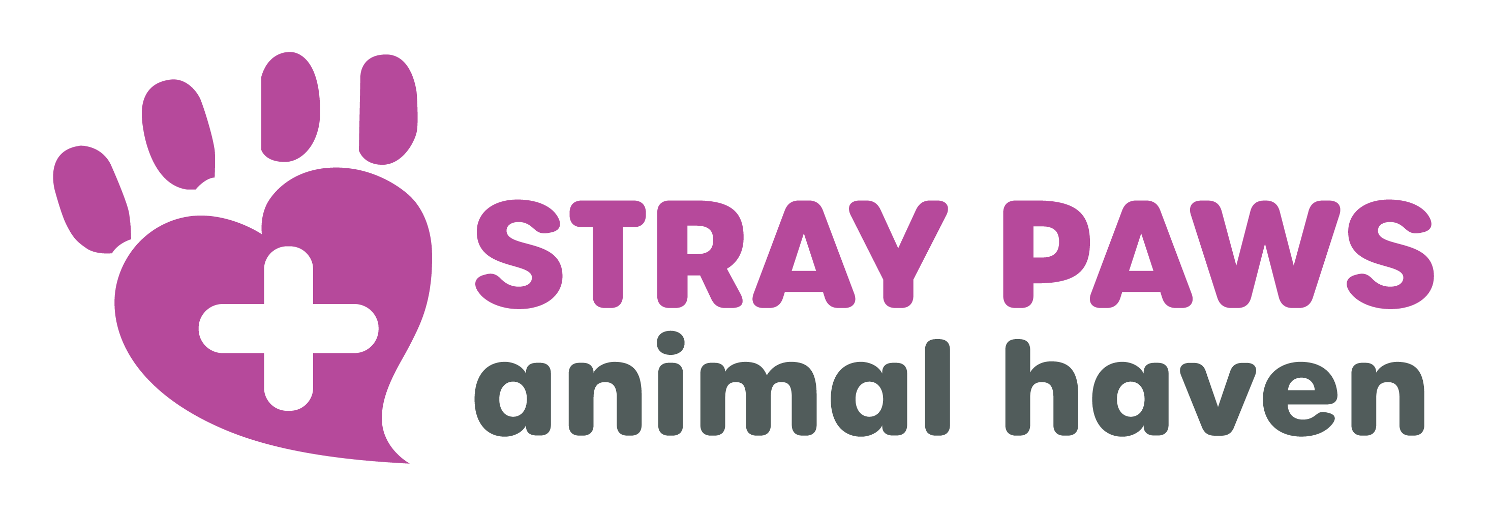 Logo for "STRAY PAWS ANIMAL HAVEN"