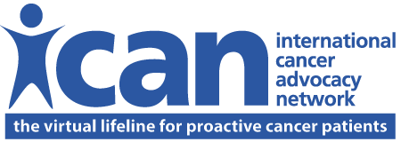 Logo for "INTERNATIONAL CANCER ADVOCACY NETWORK"