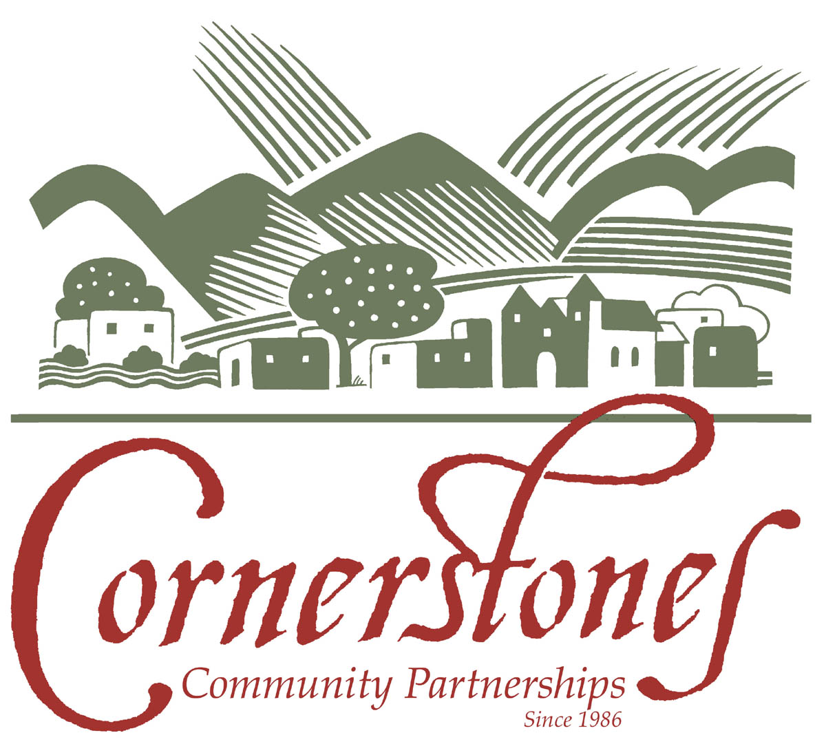 Logo for "CORNERSTONES COMMUNITY PARTNERSHIPS"