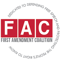 Logo for "FIRST AMENDMENT COALITION"