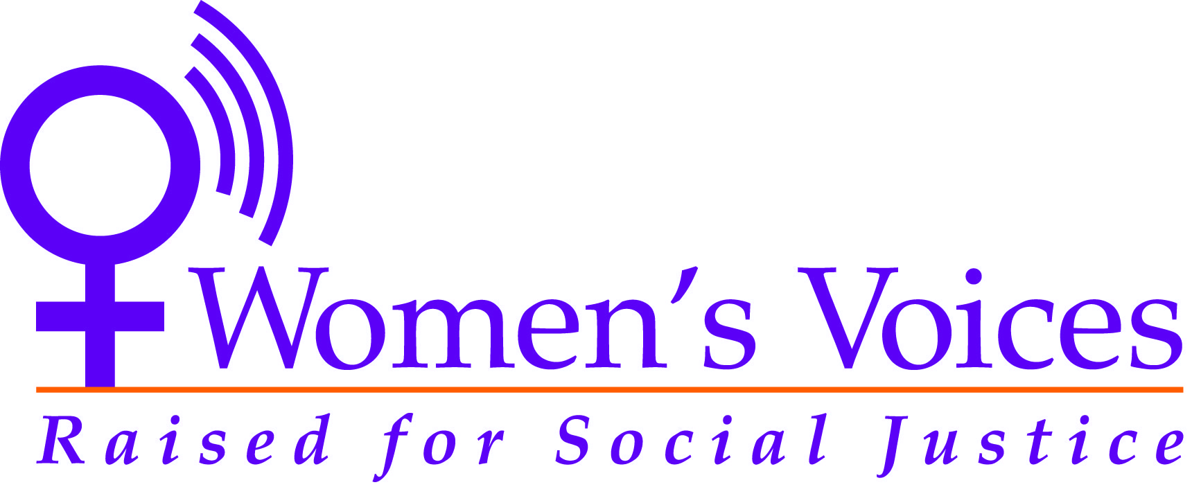 Logo for "WOMEN'S VOICES RAISED FOR SOCIAL JUSTICE"