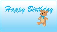 CharityChoice Blue Teddy Bear - Birthday Card