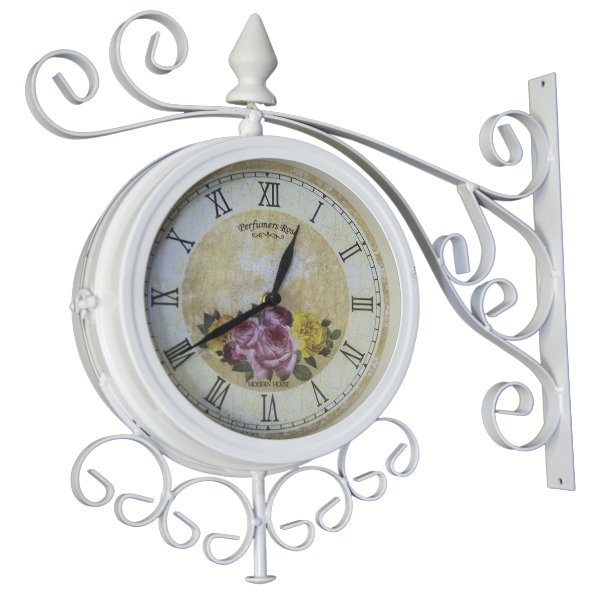 Charles Bentley Extra Large Outdoor Wall Clock For Garden Patio Areas Weather Resistant Large Wrought Iron Clock Garden Outdoors Promotionmonster Garden Dcor