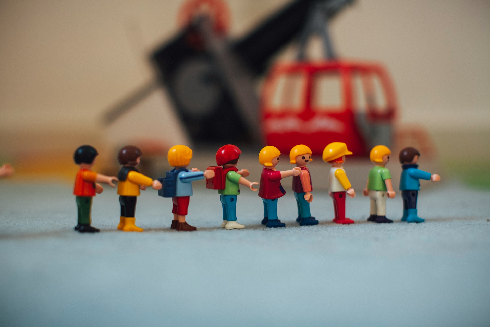 Playmobil characters queueing