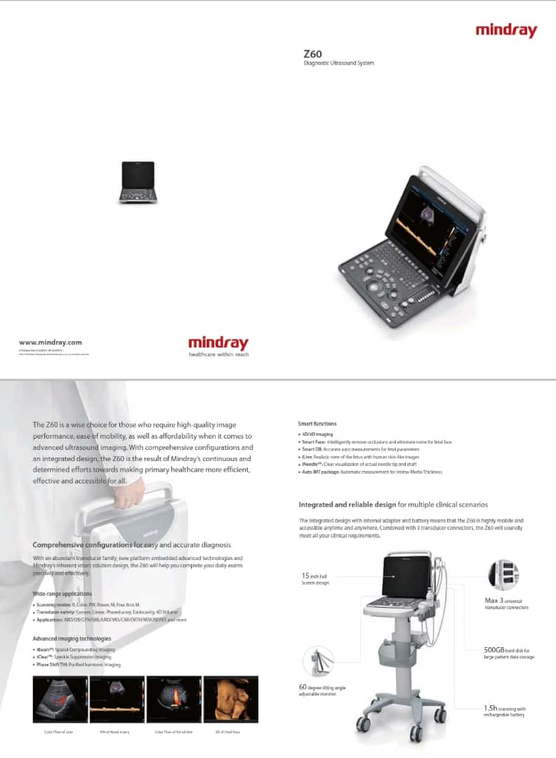 Mindray Z60 Ultrasound Machine