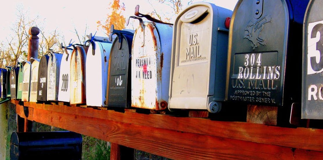 a row of mailboxes