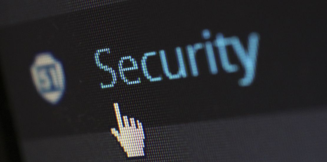 A computer screen with the word "security" on it.