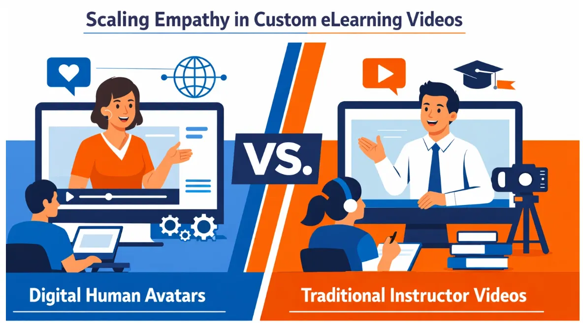 Digital Human Avatars vs Videos: Custom eLearning Development Scaling