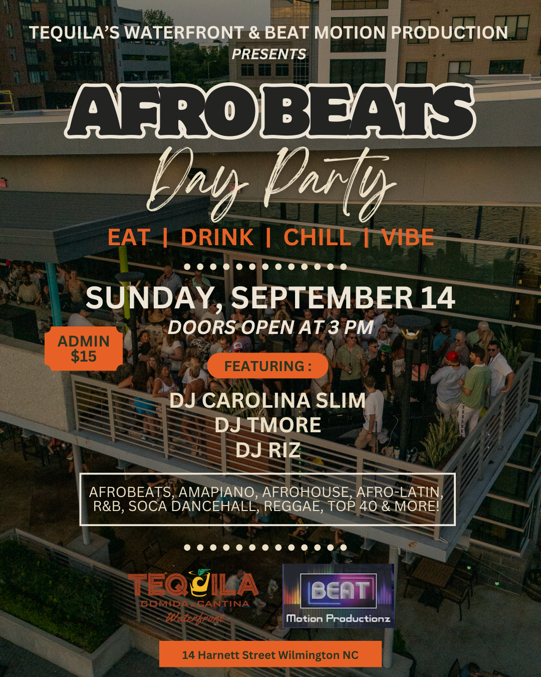 Afrobeats Day Party at Tequila's Waterfront