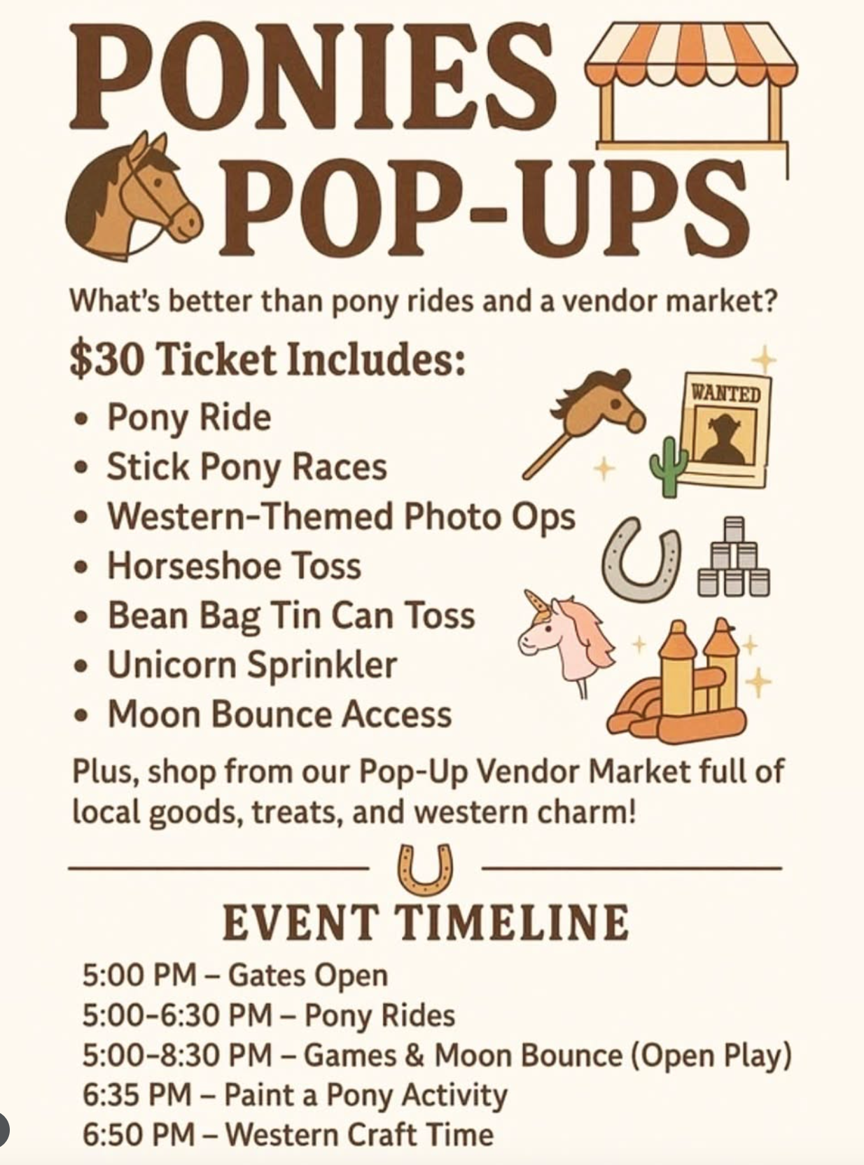 Ponies & Pop-ups