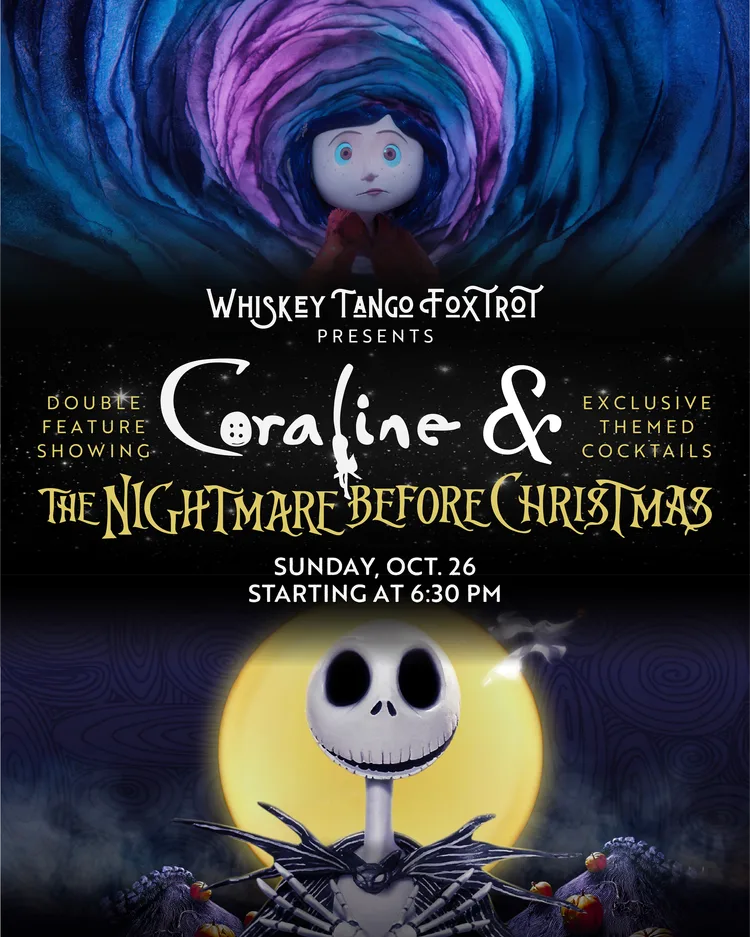 Whiskey Tango Foxtrot Movie Night - Coraline & The Nightmare Before Christmas