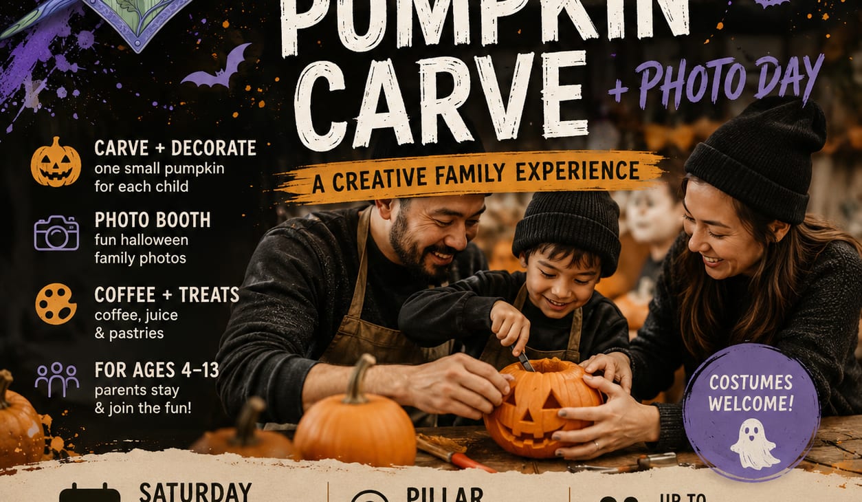 Brush & Frame Co. Halloween Family Pumpkin Carve + Photo Day – photo 1