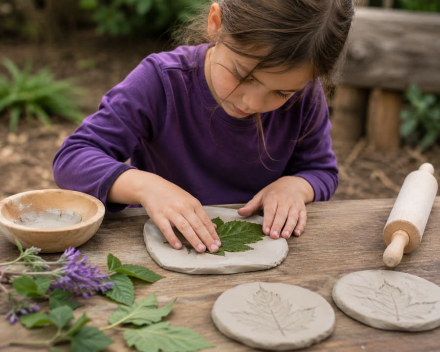 Art in The Gardens: Air-Dry Clay Leaf Impressions β photo 1
