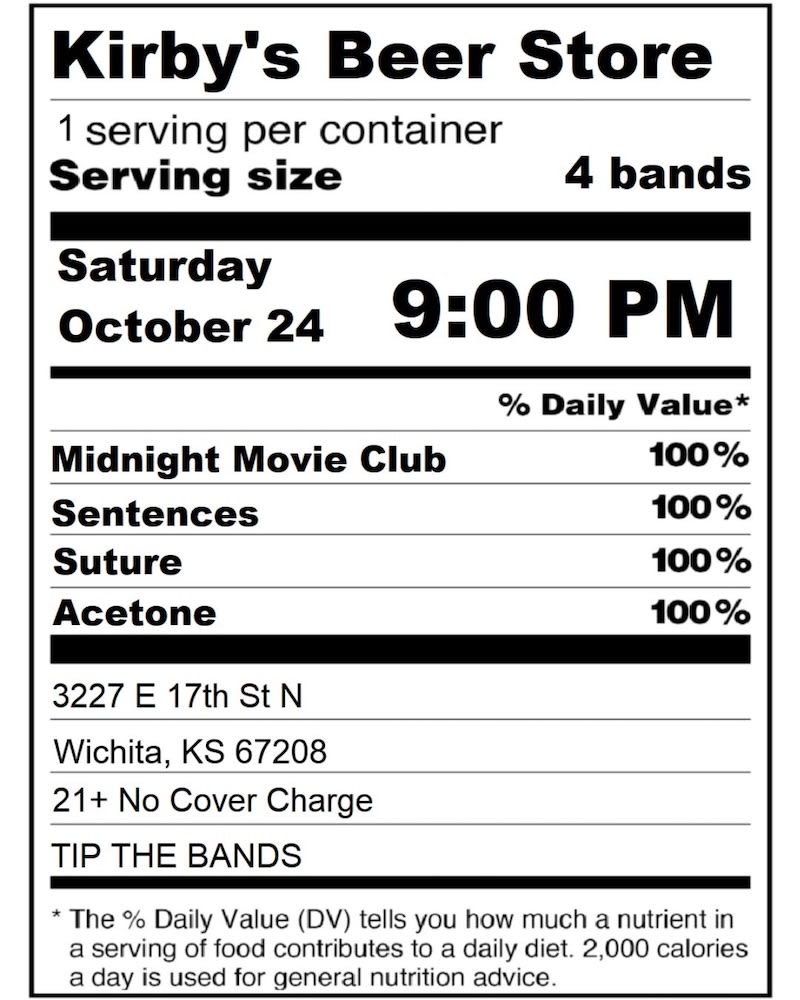 Sentences // Midnight Movie Club // Suture // Acetone – photo 1
