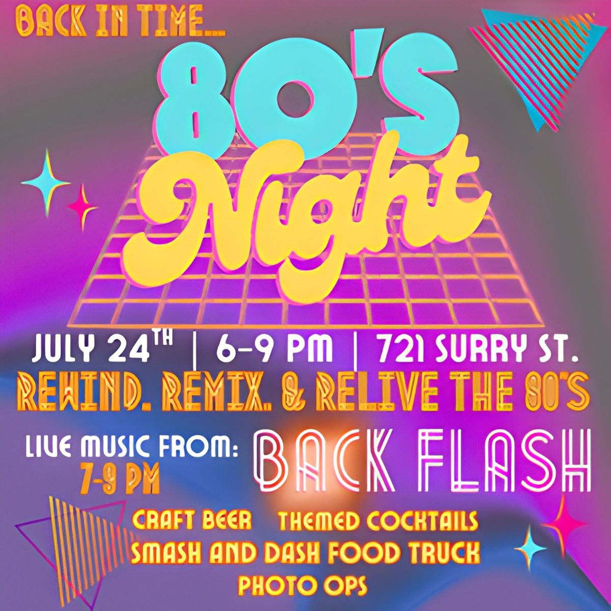 80'S Night + Live Music with Back Flash
